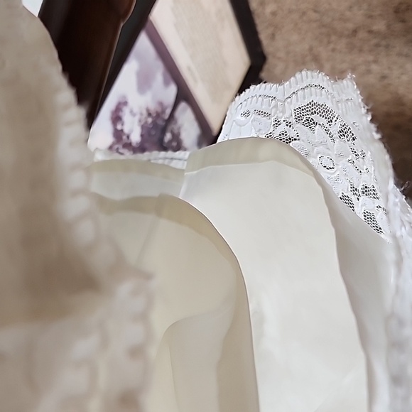 NEW Calvin Klein Ivory Lace Overlay Double Lining Dress Celeb Style Luxury Chic - Picture 6 of 16